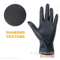 Gants épais durables en nitrile noir avec marquage de diamant